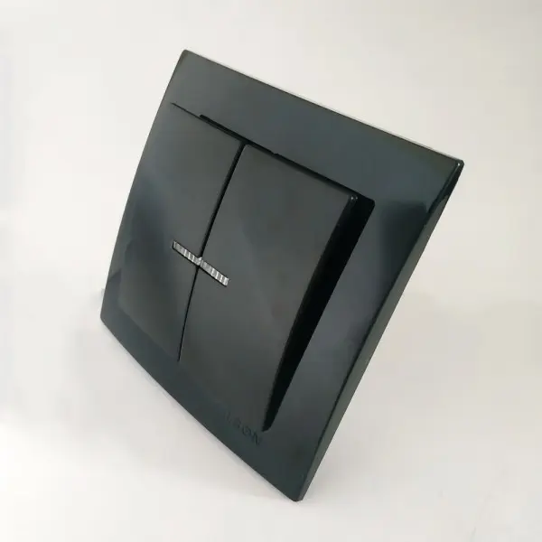 Вимикач Nilson Touran чорний 2кл з підсвіткою ( 24221004 )