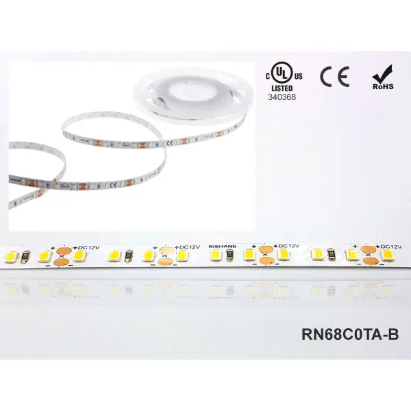 LED лента RISHANG 120-2835-12V-IP65 8,6W 562Lm 3000K 5м (RN68C0TA-B-SW) - фото №1 LED лента RISHANG 120-2835-12V-IP65 8,6W 562Lm 3000K 5м (RN68C0TA-B-SW) - фото №1
