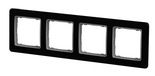 Рамка четырехместная Schneider Electric Sedna Elements искусственное черное стекло SDD361804 - фото №4