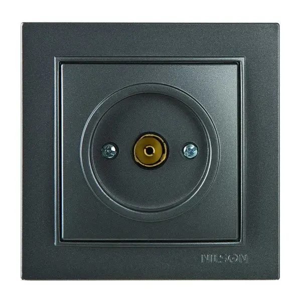 Розетка Nilson Thor антрацит TV проходная ( 27161028 )