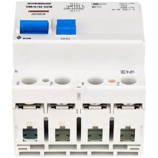 УЗО Schrack BC602103 6кА 25А 30мА 3P+N тип AC - фото №5