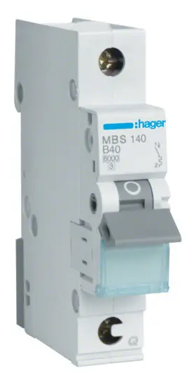 Автоматичний вимикач Hager MBS140 QC 6кА B 40A 1P