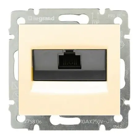 Механизм розетки компьютерной RJ-45 UTP Cat.5e Valena без захватов слоновая кость