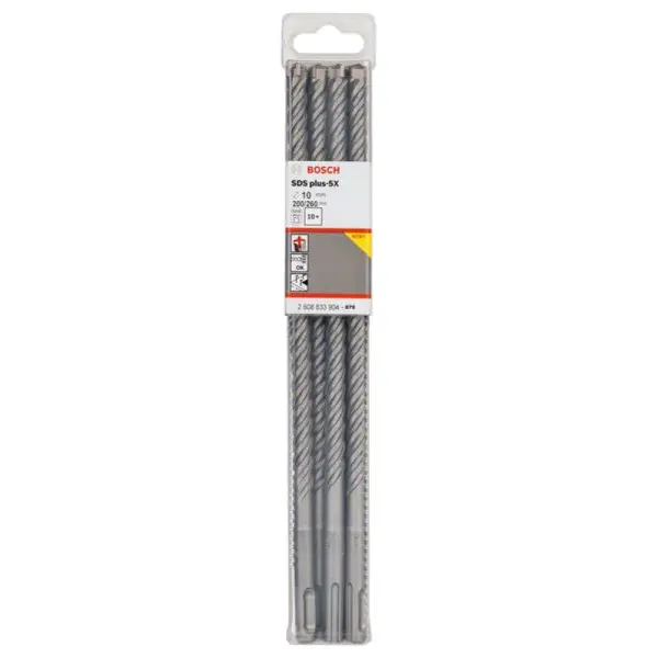 Буры по бетону Bosch 2608833904 SDS-Plus-5X 10x200x260мм (10шт) - фото №1
