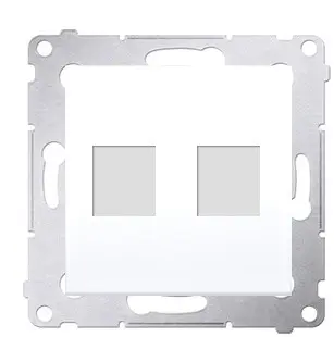 Пряма інформаційна розетка Kontakt Simon Simon 54 Premium DKP2.01/11 під 2xRJ45 Keystone із супортом (білий)