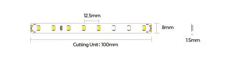 LED стрічка COLORS 80-2835-24V-IP33 6W 853Lm 4000K 5м (D880-24V-8mm) - фото №1