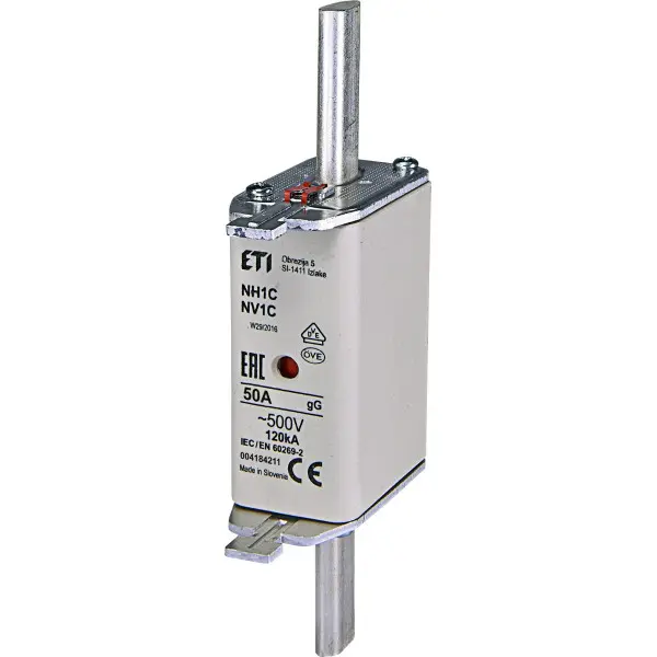 Запобіжник ETI 004184211 NH-1C/gG 50A 500V KOMBI Запобіжник ETI 004184211 NH-1C/gG 50A 500V KOMBI