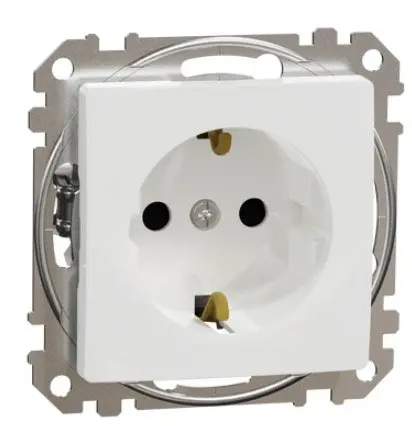 Розетка Schneider Electric Sedna Design & Elements з заземленням та шторками біла SDD111022 Розетка Schneider Electric Sedna Design & Elements з заземленням та шторками біла SDD111022