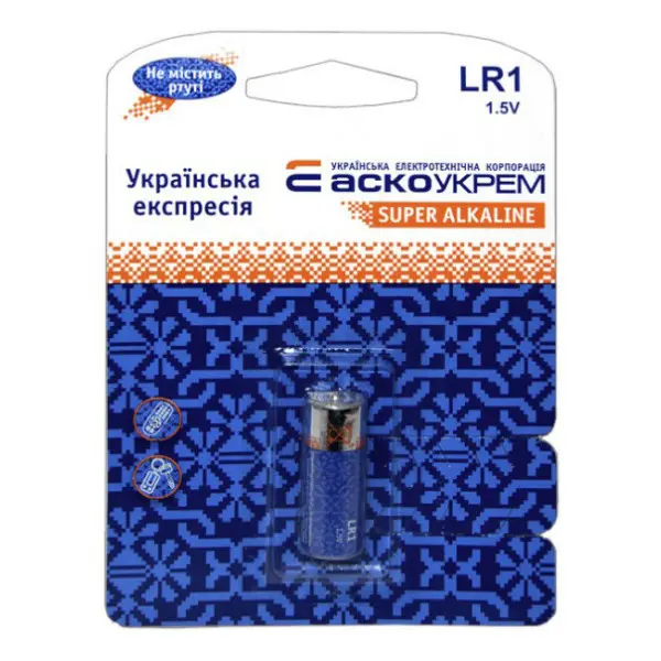 Батарейка щелочная Аско-Укрем LR1.BP1 (блистер 1шт)