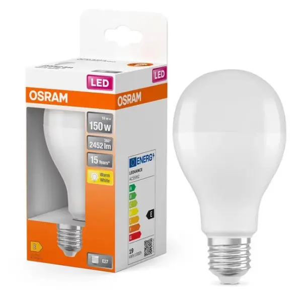 Лампа светодиодная Osram LED CL A150 19Вт/827 230VFR E27 6х1 - фото №2