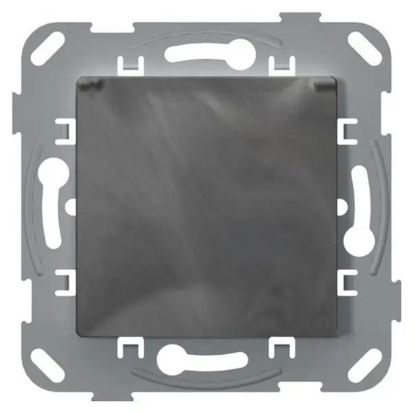 Механізм Schuko розетки Plank Electrotechnic Classic/Nordic (PLK0550731) IP44 з кришкою (базальт)