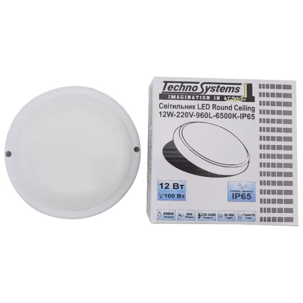 Светильник TNSy LED Round Ceiling 12W-220V-960L-6500K-IP65 (TNSy5000509) - фото №2