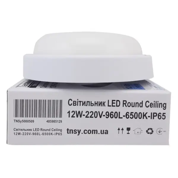 Светильник TNSy LED Round Ceiling 12W-220V-960L-6500K-IP65 (TNSy5000509) - фото №3