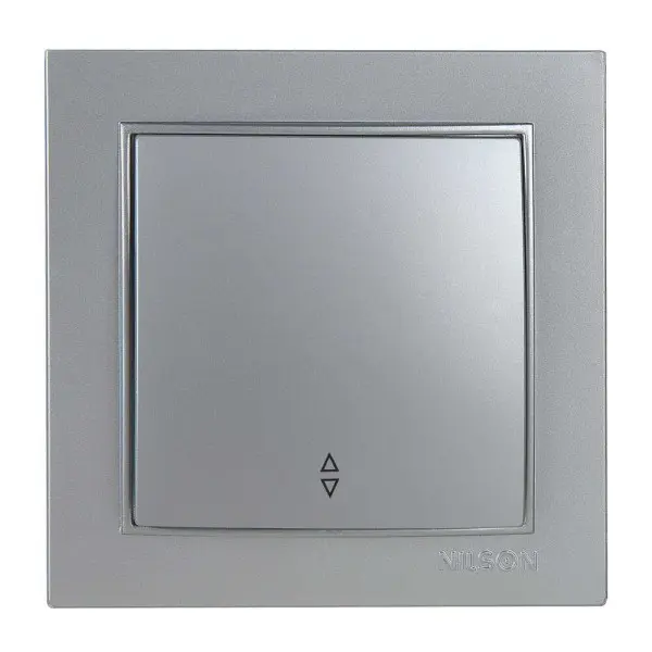 Вимикач Nilson Thor срібло 1кл прохідний ( 27131007 )