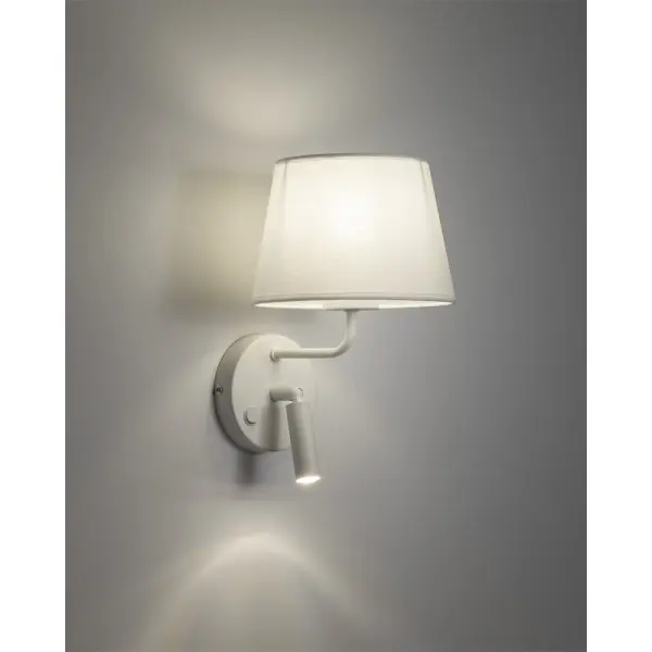 Бра, настенный светильник TK Lighting 11393 Maja E27+G9 1+1x15W+8W IP20 белый - фото №1