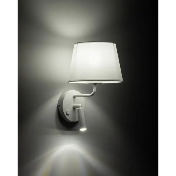 Бра, настенный светильник TK Lighting 11393 Maja E27+G9 1+1x15W+8W IP20 белый - фото №2