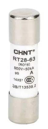 Цилиндрический предохранитель Chint RT28-63 gG/gL 14х51мм 63A (520496) Цилиндрический предохранитель Chint RT28-63 gG/gL 14х51мм 63A (520496)
