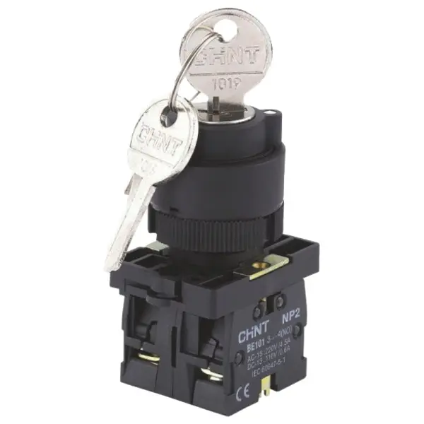 Переключатель Chint NP2-EG25 1NO+1NC 2 положения с ключом IP40 (574106) Переключатель Chint NP2-EG25 1NO+1NC 2 положения с ключом IP40 (574106)