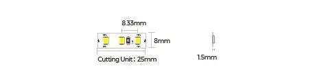 LED лента COLORS 120-2835-12V-IP33 8.8W 900Lm 2700K 5м (DJ120-12V-8mm-SW) - фото №1