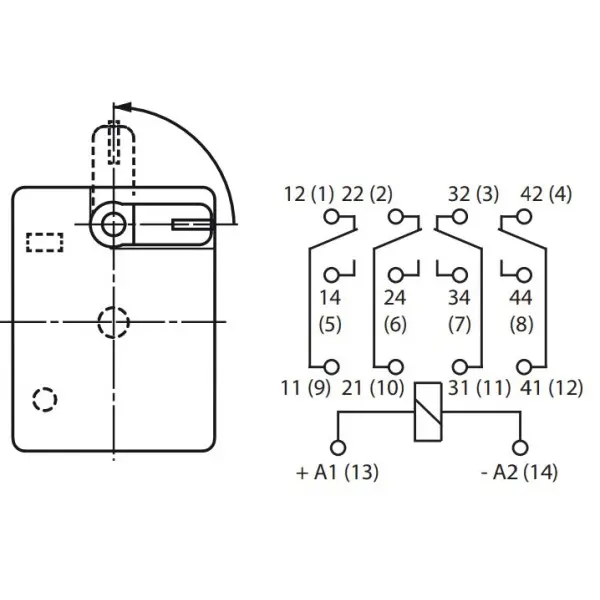 Електромеханічне реле ETI 002473022 ERM4-110 DCL 4p - фото №2 Електромеханічне реле ETI 002473022 ERM4-110 DCL 4p - фото №2