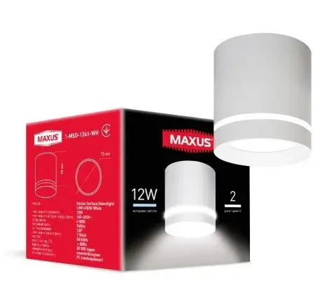 Светильник Maxus Surface Downlight 12Вт 4100K White (1-MSD-1241-WH) - фото №2
