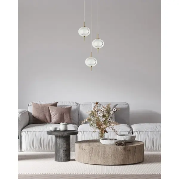 Подвесной светильник, люстра Italux PND-81418-3-BK-GD Corado LED 3x12W 3000K 1084Lm IP20 золотой - фото №1