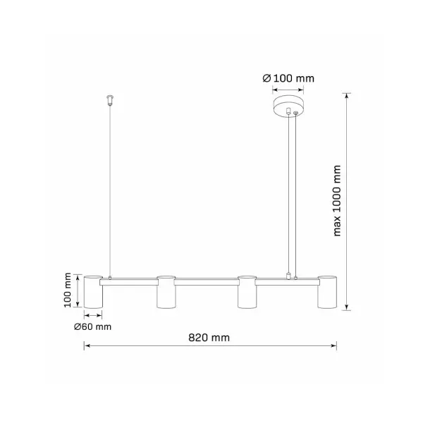 Подвесной светильник, люстра Goldlux 326171 Maribel GU10 4x10W IP20 Черный - фото №4