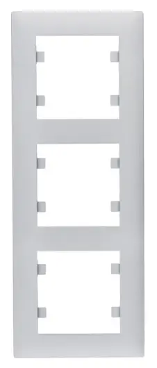 Вертикальная трехместная рамка Hager WL5632 Lumina-Intense 3X (серебристая)