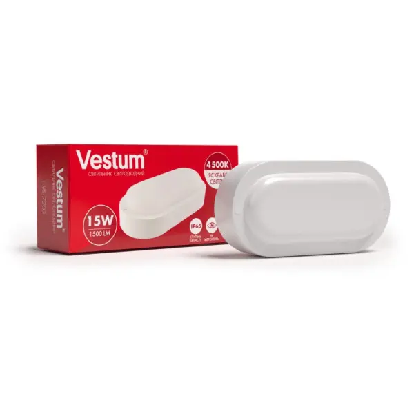 Овальний світильник Vestum 1-VS-7203 15Вт 4500K 220В - фото №1