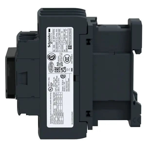 Контактор Schneider Electric LC1D32BD TeSys Deca 3Р, 32A, НВ+НЗ 24B обмежувач - фото №2 Контактор Schneider Electric LC1D32BD TeSys Deca 3Р, 32A, НВ+НЗ 24B обмежувач - фото №2