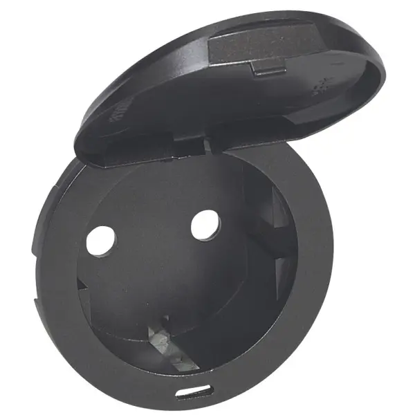 Накладка 2к+з розетки Legrand Celiane (067940) із кришкою (графіт) Накладка 2к+з розетки Legrand Celiane (067940) із кришкою (графіт)