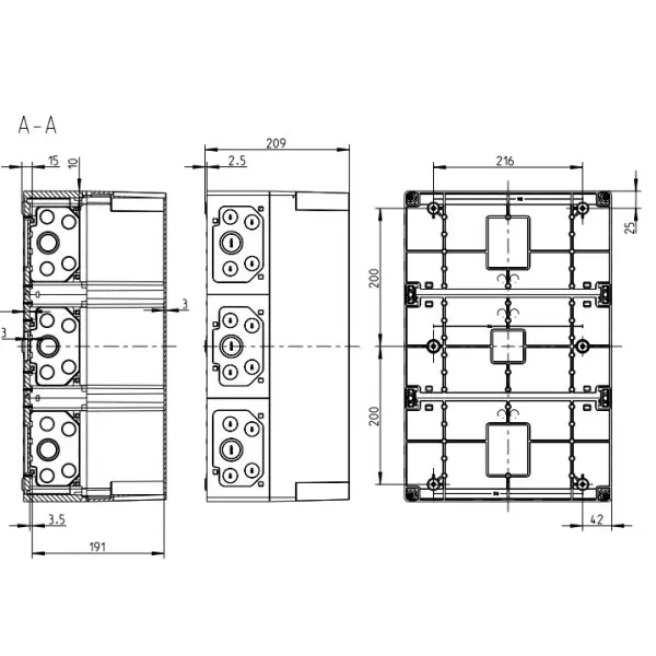 Накладная разветвительная коробка Spelsberg AKL 3-th (sp74690301) IP65 - фото №3