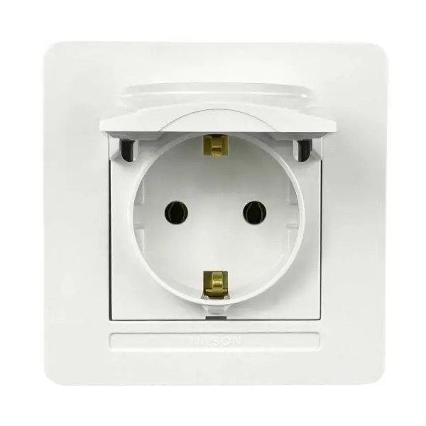 Розетка Nilson Selene біла 1-на з заземленням з кришкою ( 23111018 )