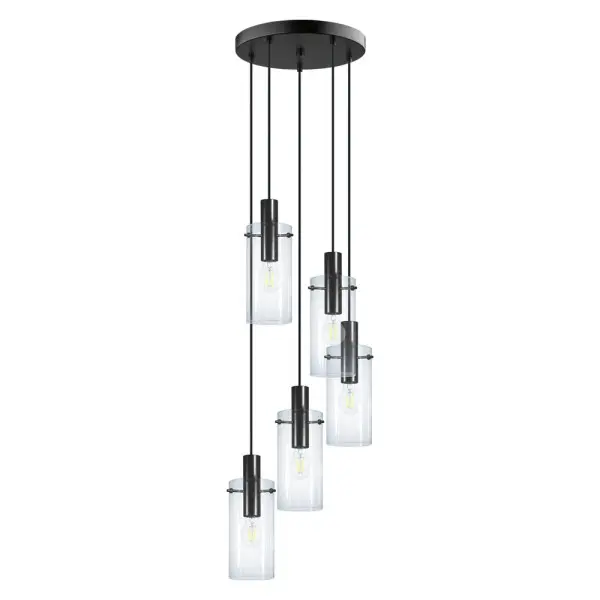 Подвесной светильник, люстра Eglo 97368 Montefino E27 5x60W IP20 черный