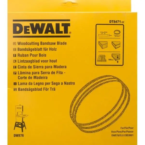 Пильне полотно з дерева DeWALT DT8471 для DW876 (1шт) - фото №1