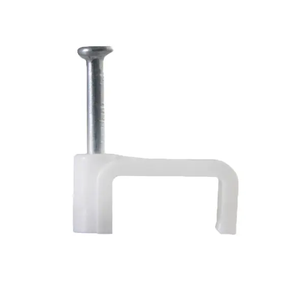 Кабельная скоба Аско-Укрем 5мм плоска белая 100шт (A0150030016)