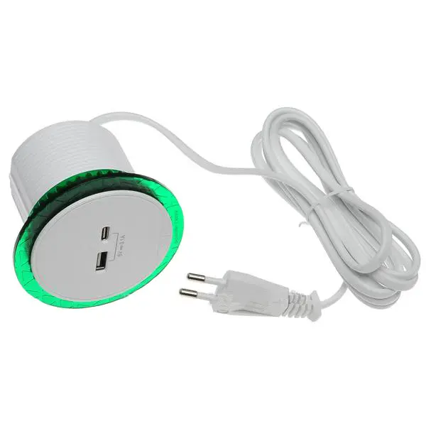 Встраиваемый в стол розеточный блок Schneider Electric INS44008 USB тип А+тип С (белый) - фото №4