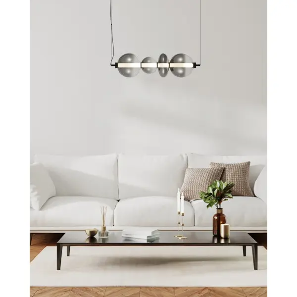 Підвісний світильник, люстра Italux PND-24352-36W-BK-SG Sonte LED 1x36W 3000K 4425Lm IP20 димчастий - фото №1