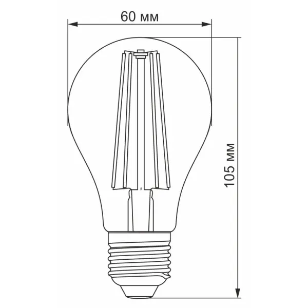 Филаментная фитолампа Videx Filament A60FF E27 8Вт 1200K (VL-A60FF-08271) для растений - фото №1