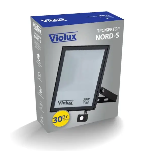 Прожектор LED Violux NORD-S 30W SMD 6000K 2550lm IP65 с датчиком движения ( 400072 ) - фото №2 Прожектор LED Violux NORD-S 30W SMD 6000K 2550lm IP65 с датчиком движения ( 400072 ) - фото №2