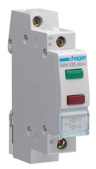 Сигнальна лампа SVN 126, зелений/червоний, Hager