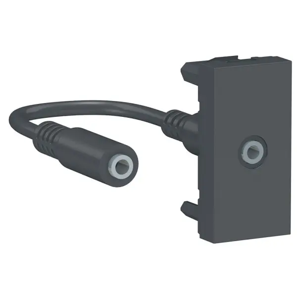 Аудіо розетка Schneider Electric NU343354 Mini jack 1М (антрацит) Аудіо розетка Schneider Electric NU343354 Mini jack 1М (антрацит)