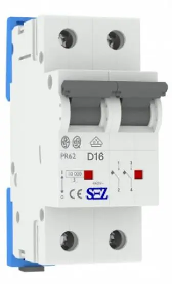 Двухполюсный автомат SEZ 62 D 16А 2P (PR62D16А)