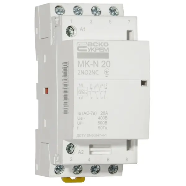 Модульный контактор Аско-Укрем MK-N 4P 20A 2NO+2NC (A0040030029) Модульный контактор Аско-Укрем MK-N 4P 20A 2NO+2NC (A0040030029)