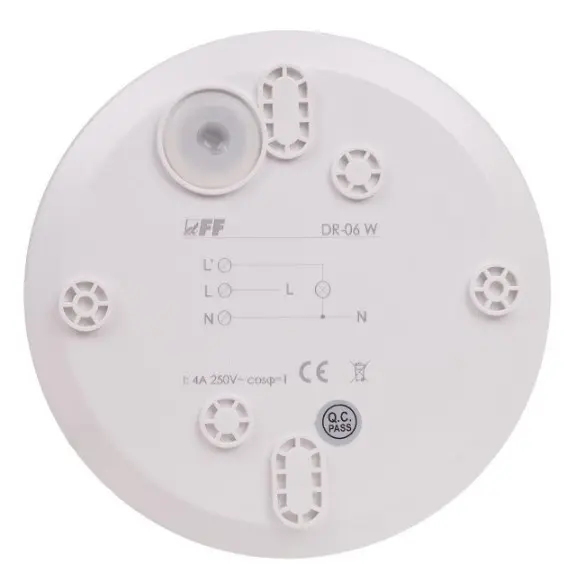 Інфрачервоний датчик руху F&F DR-06W-24V 195-265 AC 4А - фото №2 Інфрачервоний датчик руху F&F DR-06W-24V 195-265 AC 4А - фото №2