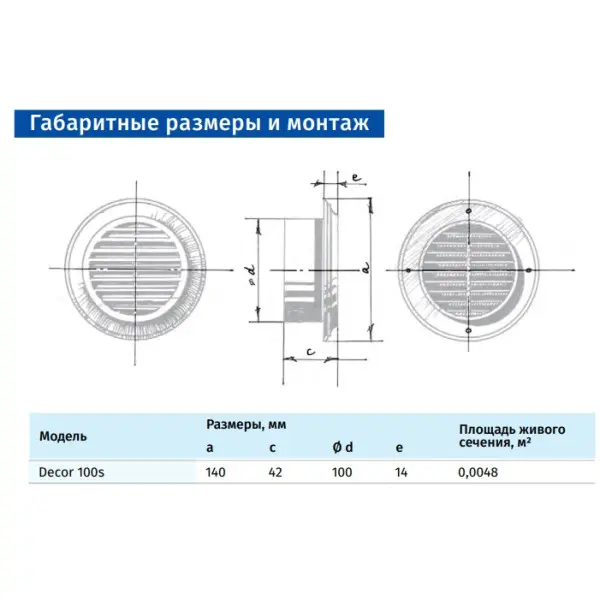 Решетка Blauberg Decor 100s белая - фото №3