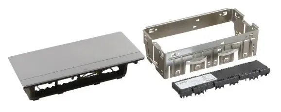 Лючок із висувним блоком Legrand на 8 модулів (654808) нержавіюча сталь - фото №3