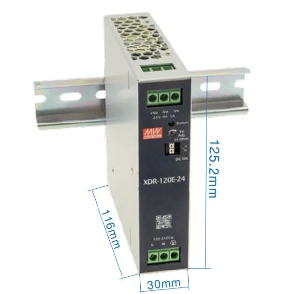 Блок живлення Mean Well на DIN-рейку 120W DC24V (XDR-120E-24) Блок живлення Mean Well на DIN-рейку 120W DC24V (XDR-120E-24)
