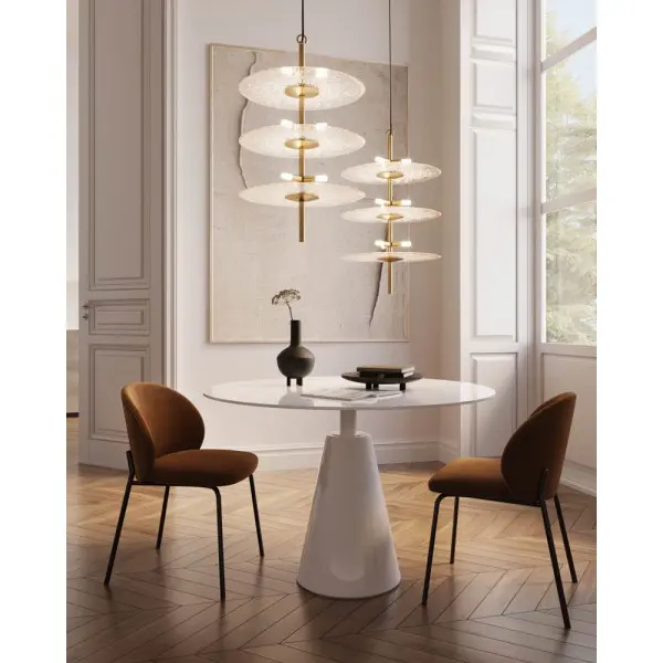Подвесной светильник, люстра Pikart 27709 Sprinkled Glass Vertical G9 9x15W IP20 латунный - фото №2 Подвесной светильник, люстра Pikart 27709 Sprinkled Glass Vertical G9 9x15W IP20 латунный - фото №2