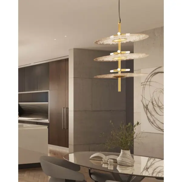 Подвесной светильник, люстра Pikart 27709 Sprinkled Glass Vertical G9 9x15W IP20 латунный - фото №3 Подвесной светильник, люстра Pikart 27709 Sprinkled Glass Vertical G9 9x15W IP20 латунный - фото №3